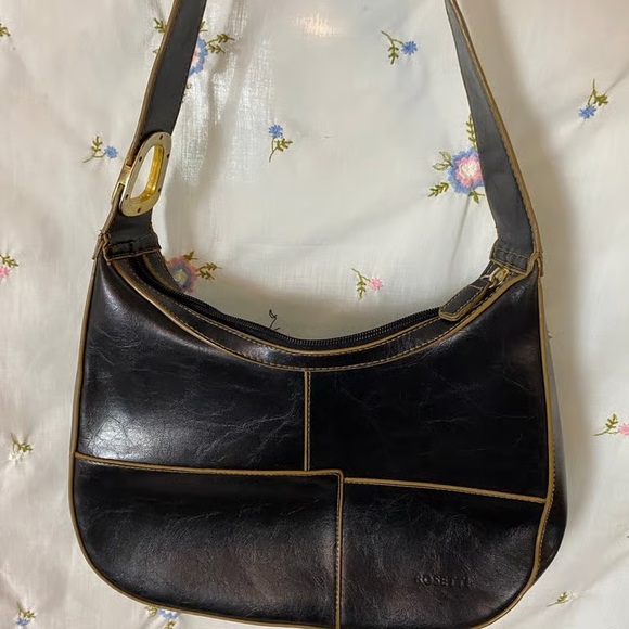 Rosetti Black and Tan Leather Hobo Bag - Picture 1 of 2